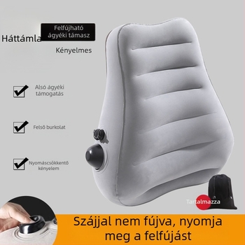 Felfújható utazó deréktámasz párna, U-formájú, hordozható irodai székhez