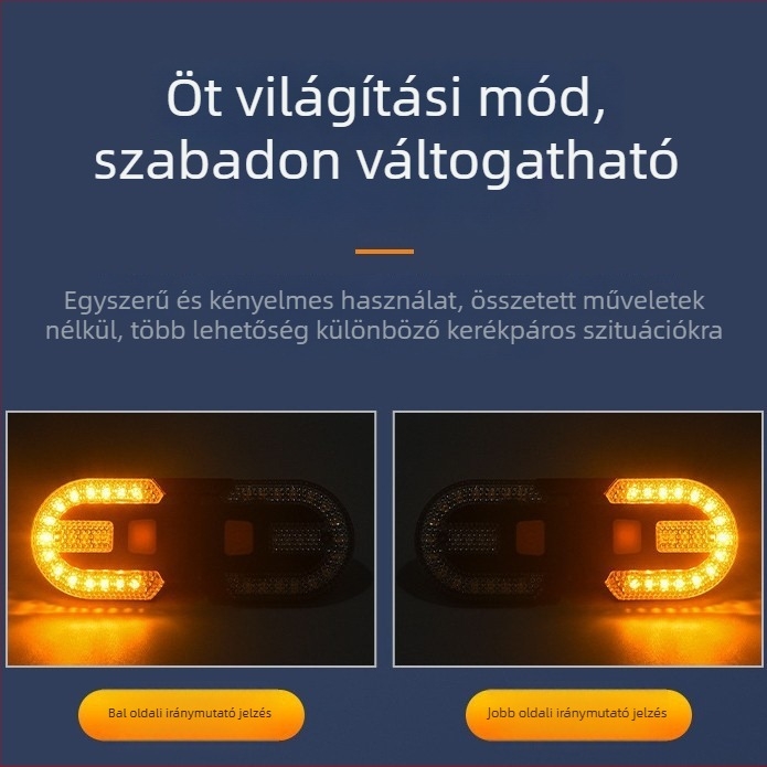Shunke USB-s vezeték nélküli kerékpár első és hátsó világítás távirányítóval, mountain bike-hoz, kanyarjelző funkcióval