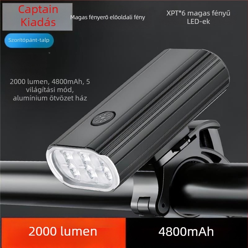 Kerékpár első lámpa, 2000 lumen, 4800 mAh, szerelhető, Yuuisd/Jiu Yue