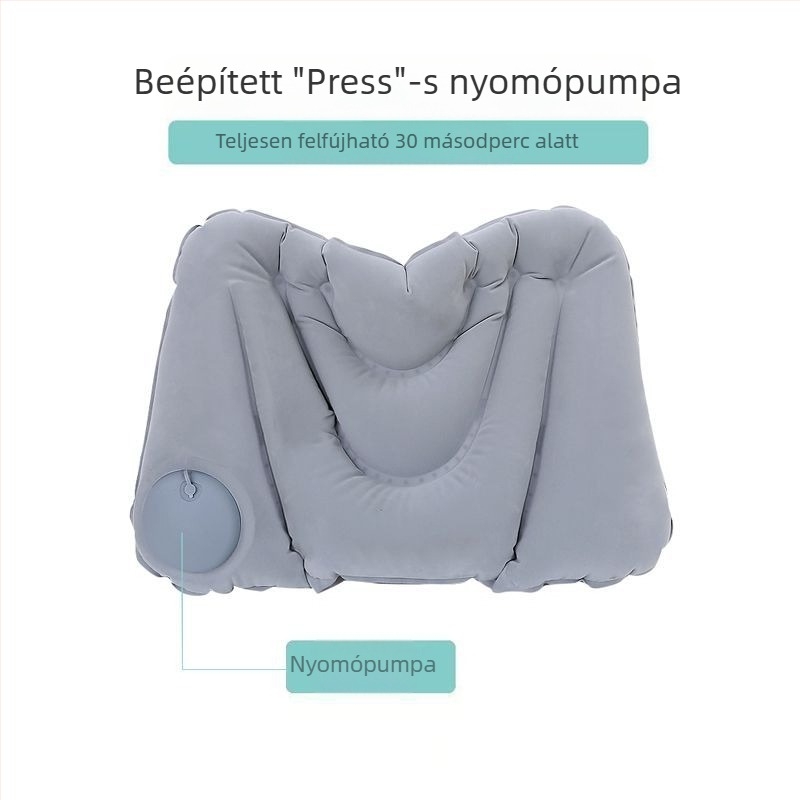 Utazási felfújható deréktámasz — nyomó típusú, hordozható támogatás hosszú utakhoz; PVC anyag, Waist pillow modell, stílus Modern egyszerűség; felnőtteknek; 1 csomag.