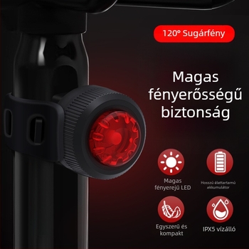 A08 Gem Hátsó fény, Frog Light sisakfény kerékpárhoz — vízálló, tápellátás: 2x CR2032 elem, Márka HND