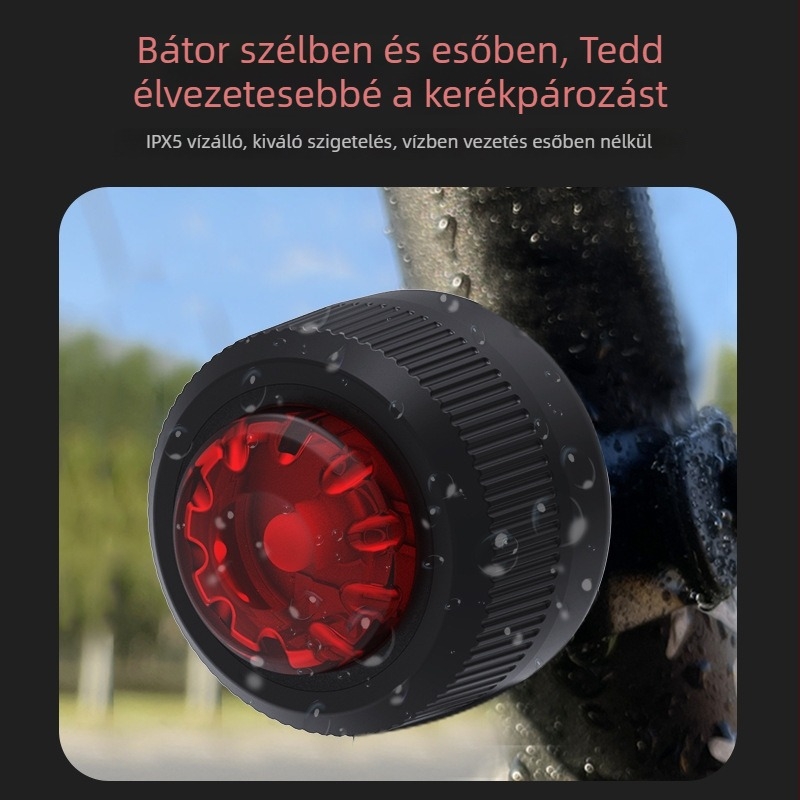 A08 Gem Hátsó fény, Frog Light sisakfény kerékpárhoz — vízálló, tápellátás: 2x CR2032 elem, Márka HND