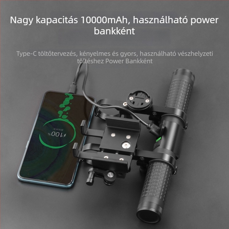 Spolette EC02 többfunkciós kerékpár-számítógép telefon tartóval és erős elsőfényszóróval MTB-hez