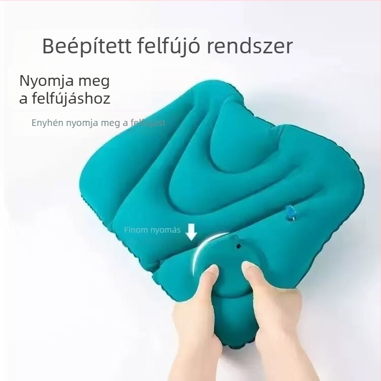 Nyomásos, felfújható ágyéki párna hosszú utazásokhoz – összecsukható, PVC felület, 15 mm vastagság
