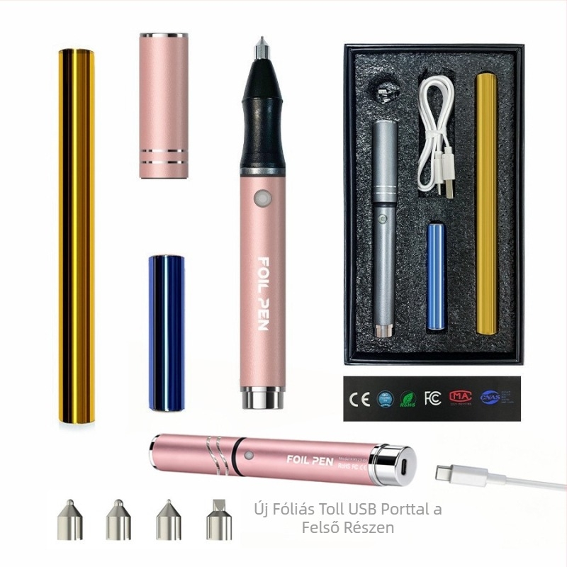 KR123-1 hordozható alumínium ötvözetes forróbélyegző toll papír- és bőrtípusokhoz, Kangrun, újratölthető