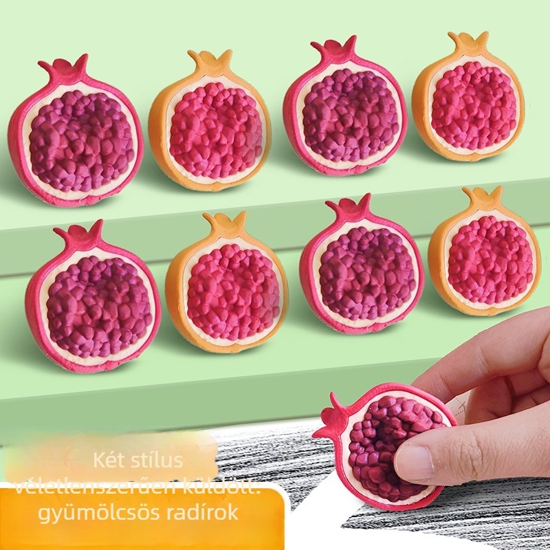 3D gyümölcsös radír – durian és banán formában, rajzfilm stílusú gyerekeknek, PVC, Modell 5485