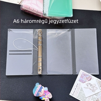 Háromrészes PP binder notesztároló, twill textúrájú borítással