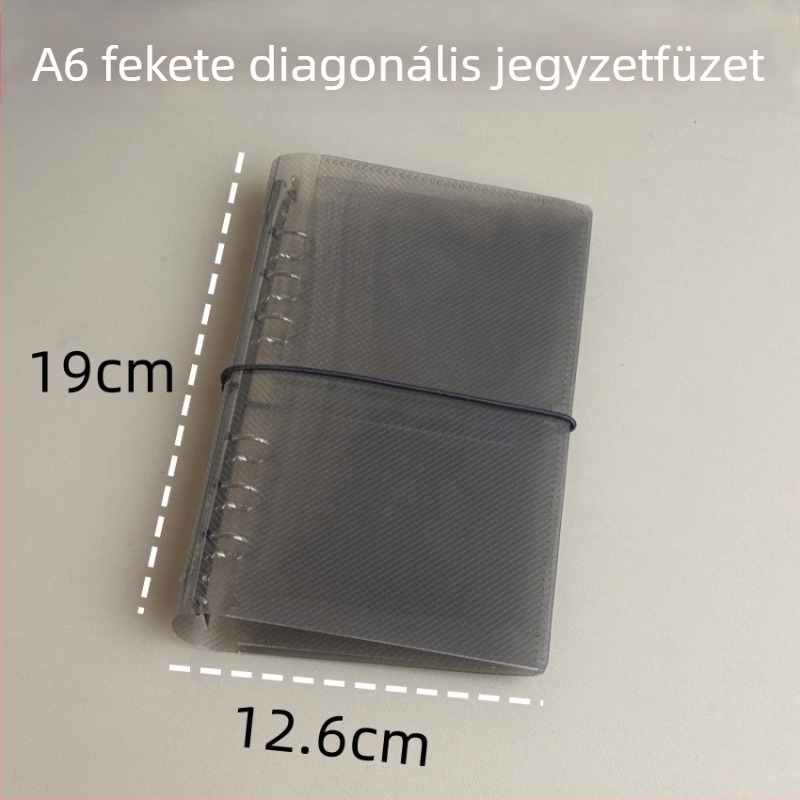 Háromrészes PP binder notesztároló, twill textúrájú borítással