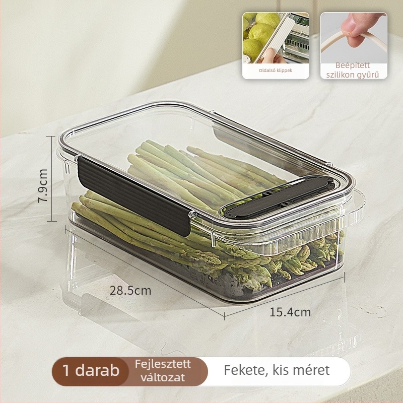 Hűtőszekrény tároló doboz gyümölcsök és zöldségek számára, Liangshe, PET+PP+szilikon, megőrzi a frissességet és lezár, Zhejiang eredetű
