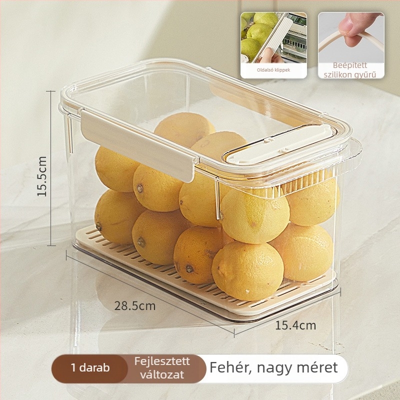 Hűtőszekrény tároló doboz gyümölcsök és zöldségek számára, Liangshe, PET+PP+szilikon, megőrzi a frissességet és lezár, Zhejiang eredetű