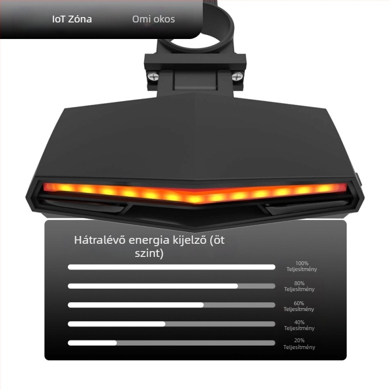 Kerékpár hátsó LED lámpa intelligens távirányítóval, USB töltés, vízálló, kültéri éjszakai tekeréshez hegyi kerékpárra