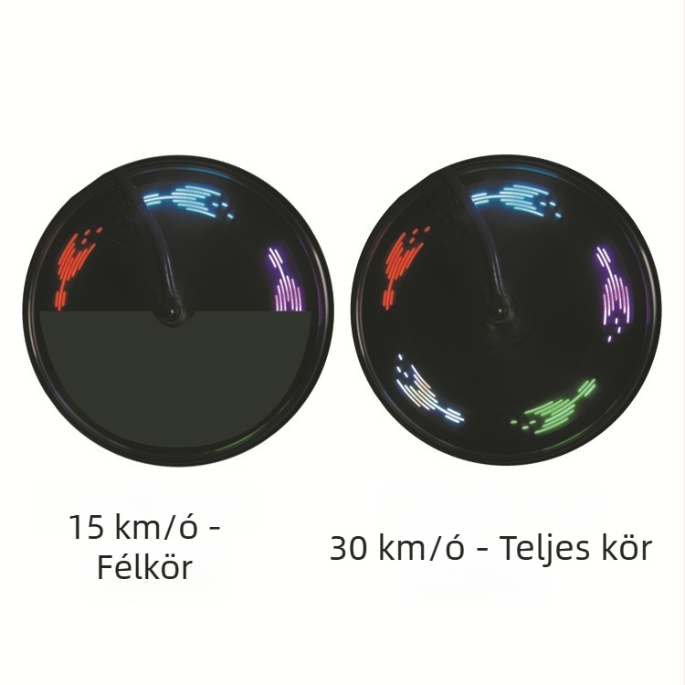 Kerékpár küllőfény | 30 kép mintázat | AAA elem | Testreszabás: Igen