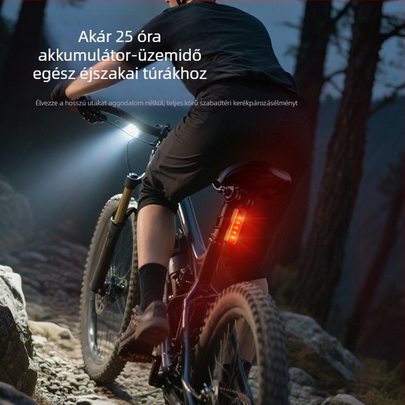Kerékpár hátsó lámpa, USB-töltéses, éjszakai kerékpározáshoz MTB és országúti kerékpárokhoz
