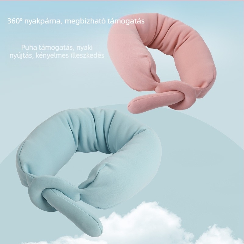 U-alakú utazó párna pánttal (Töltet: poliészter rost; Párna anyaga: kötött; Stílus: modern minimalistikus; Súly: legfeljebb 0,5 kg)