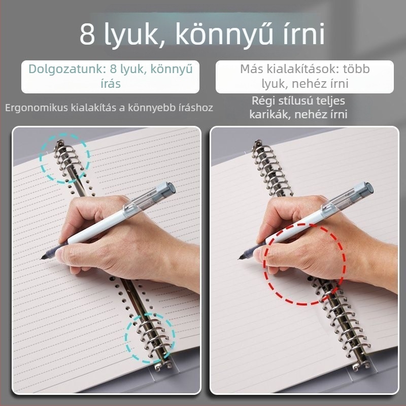 Xing Xing Style JYB kötés tok füzetyhez, rácsos füzethez, levehető fedél, PP műanyag belső oldalakkal, 180 lap
