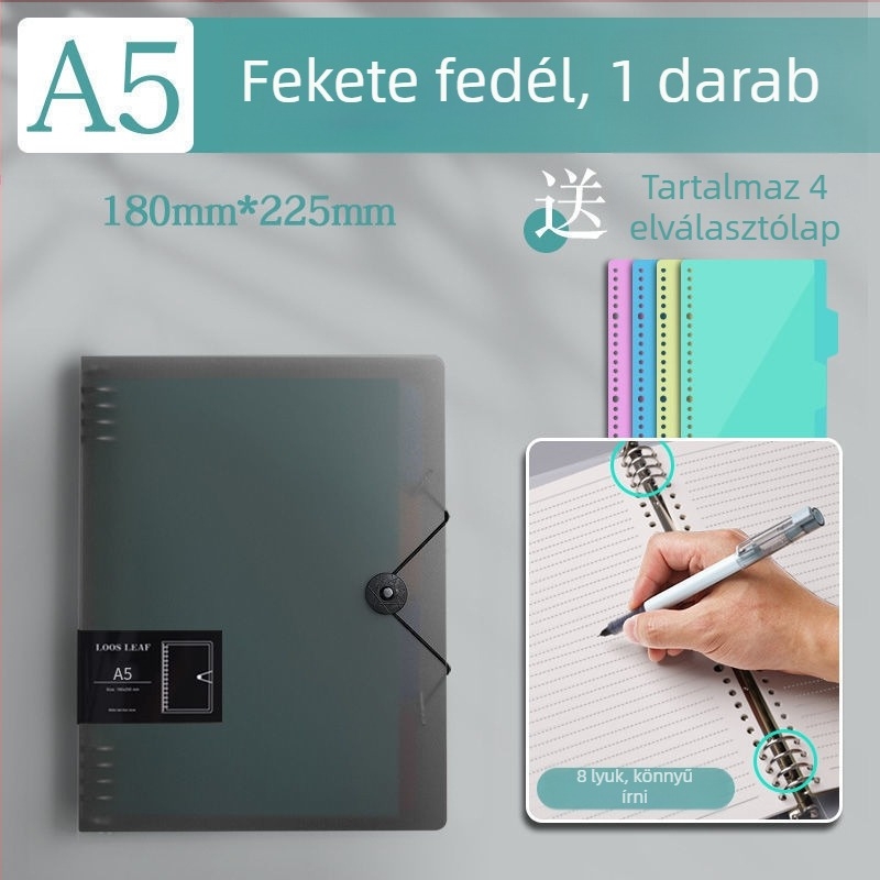Xing Xing Style JYB kötés tok füzetyhez, rácsos füzethez, levehető fedél, PP műanyag belső oldalakkal, 180 lap