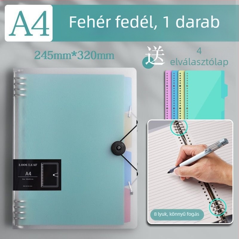 Xing Xing Style JYB kötés tok füzetyhez, rácsos füzethez, levehető fedél, PP műanyag belső oldalakkal, 180 lap