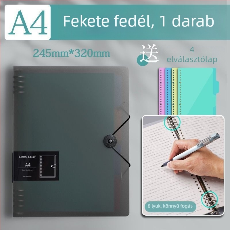 Xing Xing Style JYB kötés tok füzetyhez, rácsos füzethez, levehető fedél, PP műanyag belső oldalakkal, 180 lap