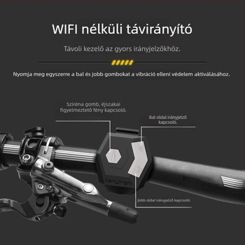 Kerékpár és elektromos jármű jelzőfényei kürttel — négy LED-es, szétválasztott dizájn, vezeték nélküli vezérlés, 600mAh akkumulátor, kábelmentes telepítés