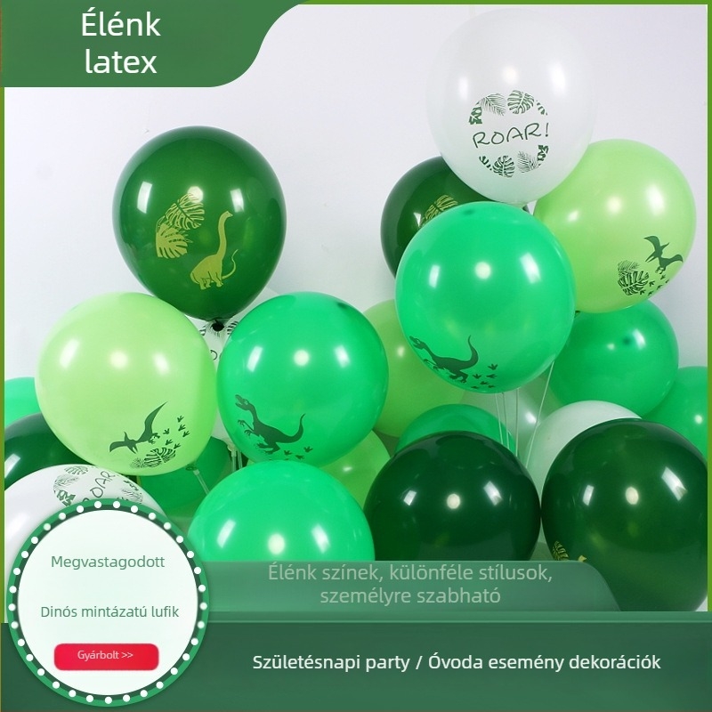 Latex gömbölyű lufi karikatúra dinoszaurusz mintával, sűrített latex