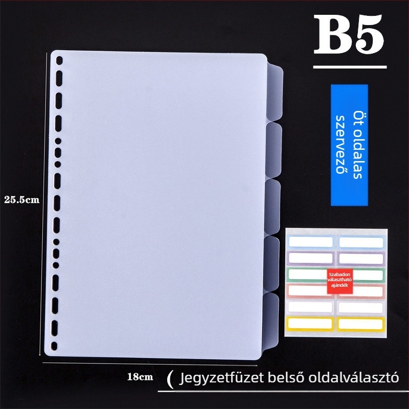 Jay 5S-4155 Műanyag matt átlátszó notesz-osztó, univerzális lyukakkal, refillhez – oldalszerv katalógus