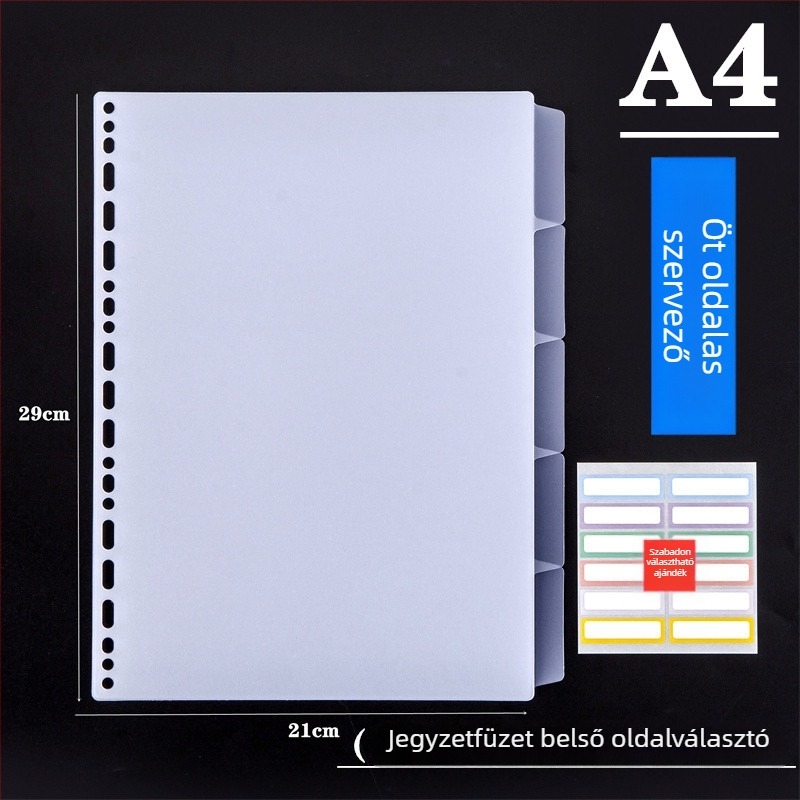 Jay 5S-4155 Műanyag matt átlátszó notesz-osztó, univerzális lyukakkal, refillhez – oldalszerv katalógus