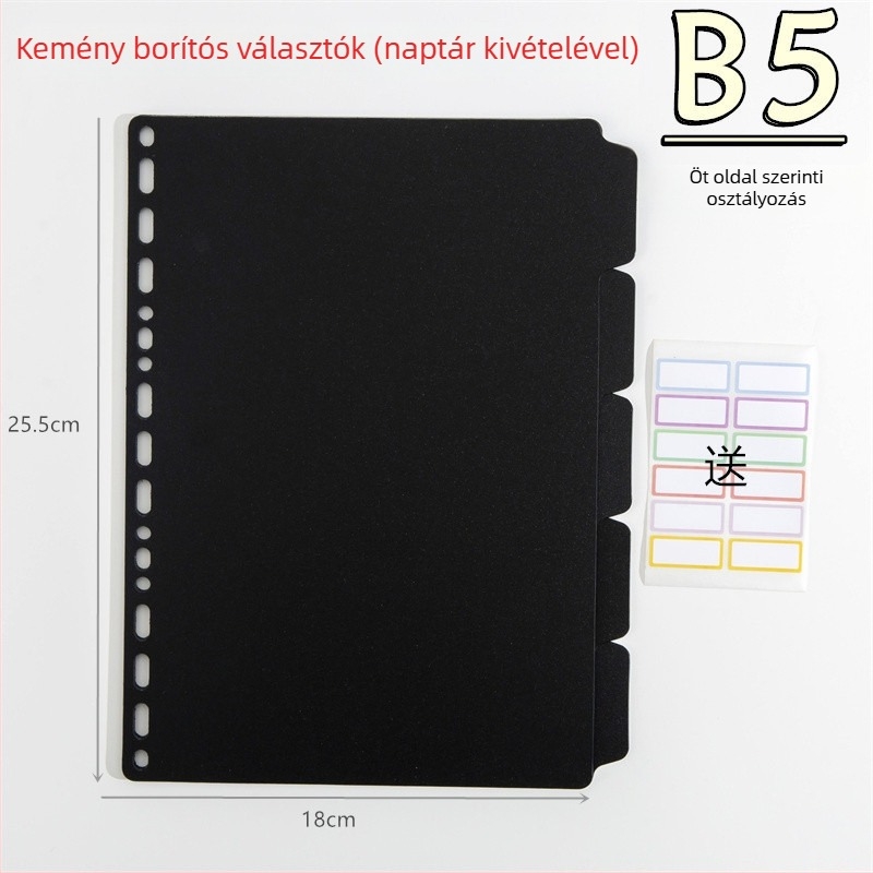 Jay 5S-4155 Műanyag matt átlátszó notesz-osztó, univerzális lyukakkal, refillhez – oldalszerv katalógus