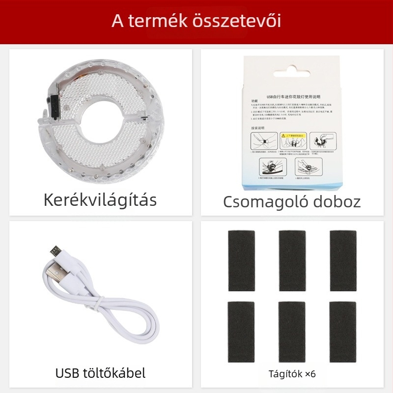 Meilong LED indukciós agyvilág gyerekek egyensúly kerékéhez, dekoratív küllő fény