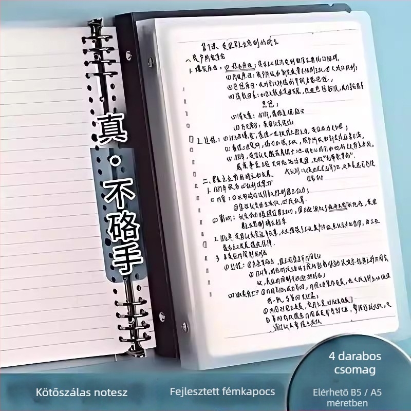 Leválasztható lapokkal ellátott notesz puha fedéllel (60 lap, 20 lyuk a kötéshez, fa-rostból készült papír)