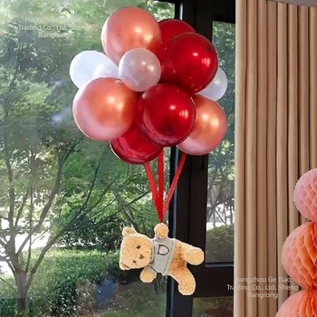 Oxford anyagú héliumos ballonok, űrlény alakú esküvői szobadekor; logó nyomtatás nélkül