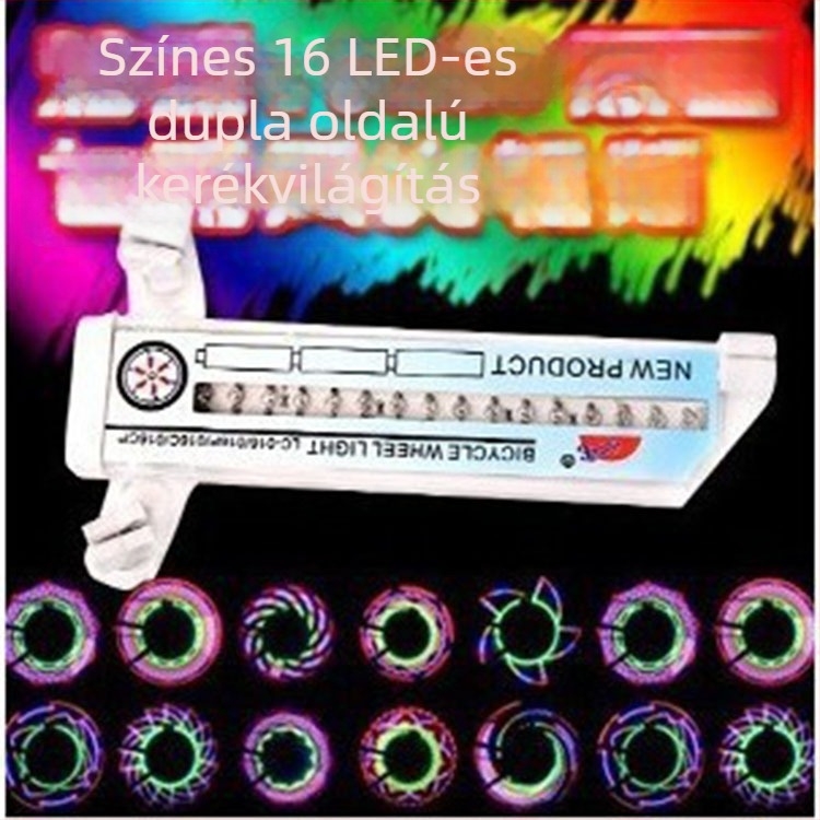 Kerékekhez LED világítás biciklin, Fujizhe, 16 pár LED, 136 g, Testreszabás elérhető