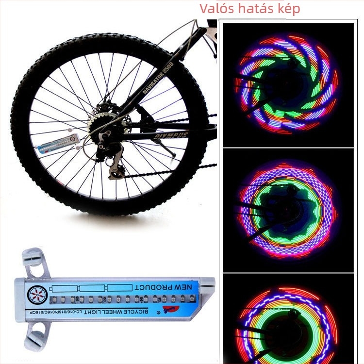 Kerékekhez LED világítás biciklin, Fujizhe, 16 pár LED, 136 g, Testreszabás elérhető