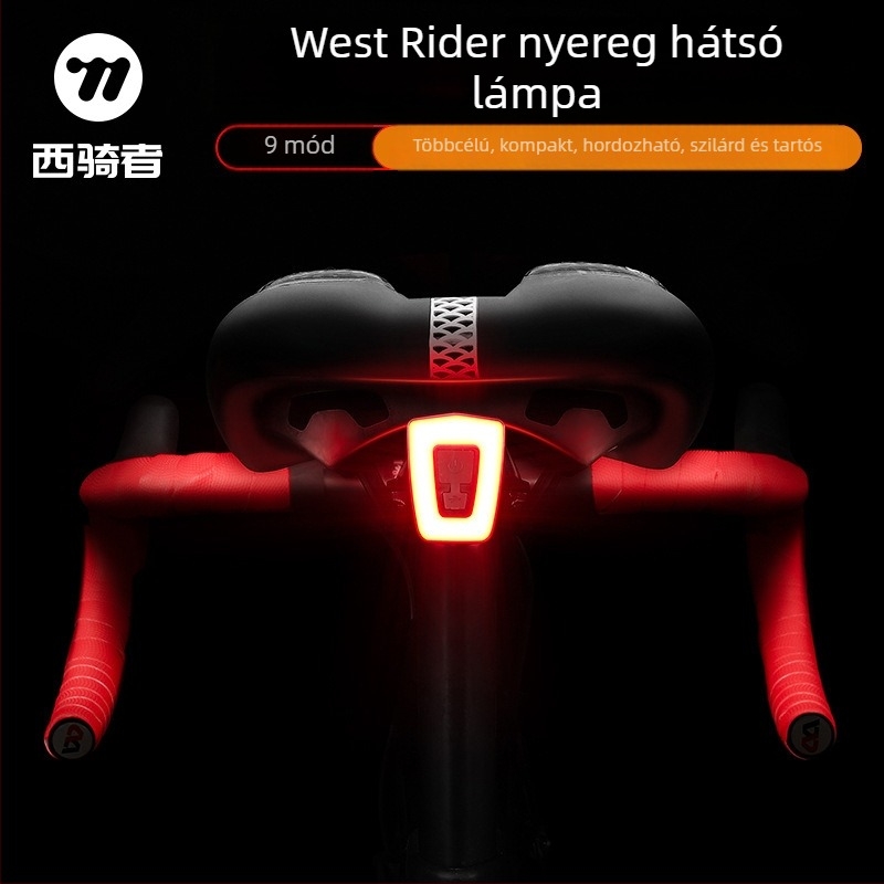 Kerékpár nyeregháti lámpa USB töltéssel éjszakai tekeréshez - West Biking