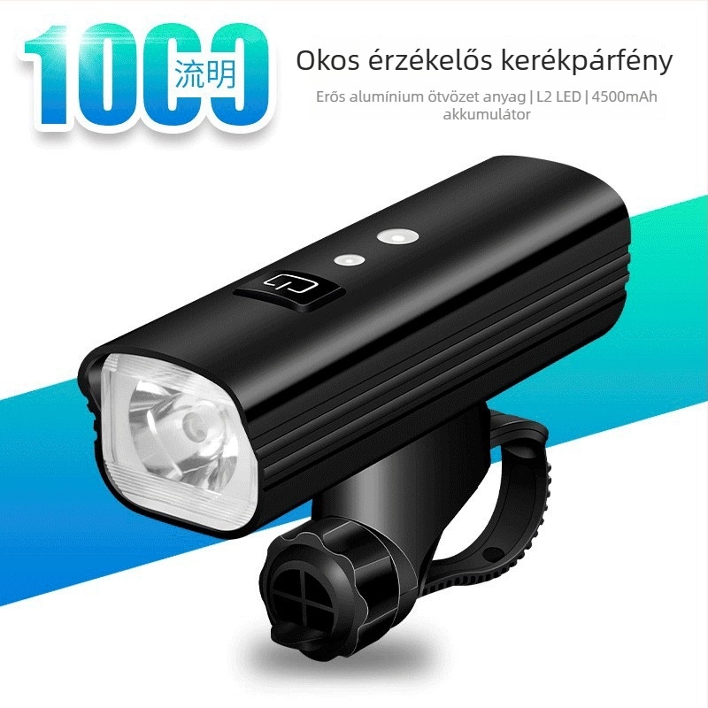Első kerékpár lámpa – 1000 lumen, USB töltés, intelligens szenzoros észlelés