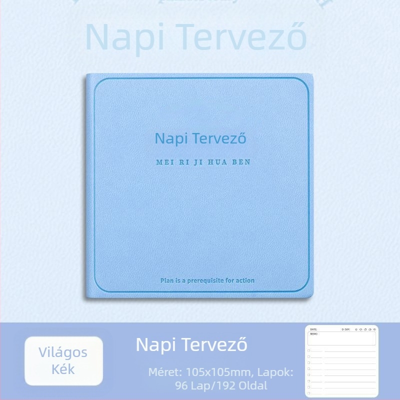 Hordozható napi tervező, mini zsebjegyzet önfegyelemhez, négyzetes formátum