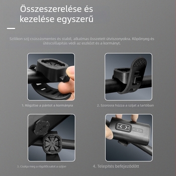 SZFJ Kerékpár első lámpa — alumínium ötvözet, IPX5 vízálló, nagy fényerő, 2000mAh akkumulátor, állítható