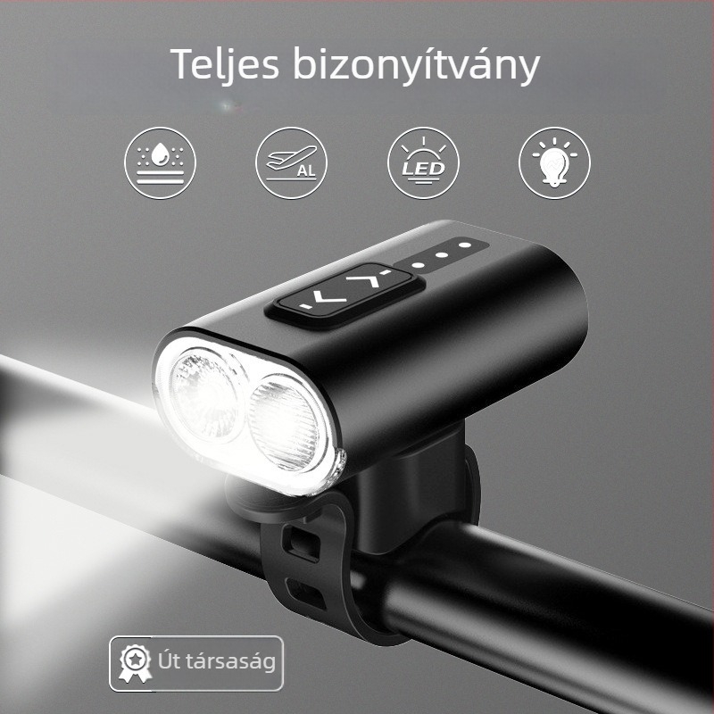 SZFJ Kerékpár első lámpa — alumínium ötvözet, IPX5 vízálló, nagy fényerő, 2000mAh akkumulátor, állítható
