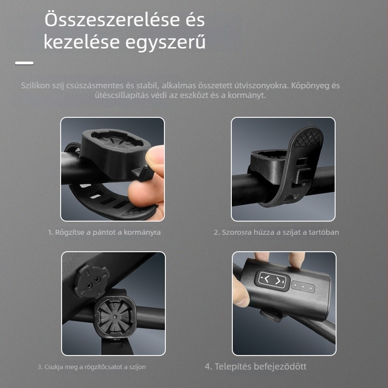 SZFJ Kerékpár első lámpa — alumínium ötvözet, IPX5 vízálló, nagy fényerő, 2000mAh akkumulátor, állítható