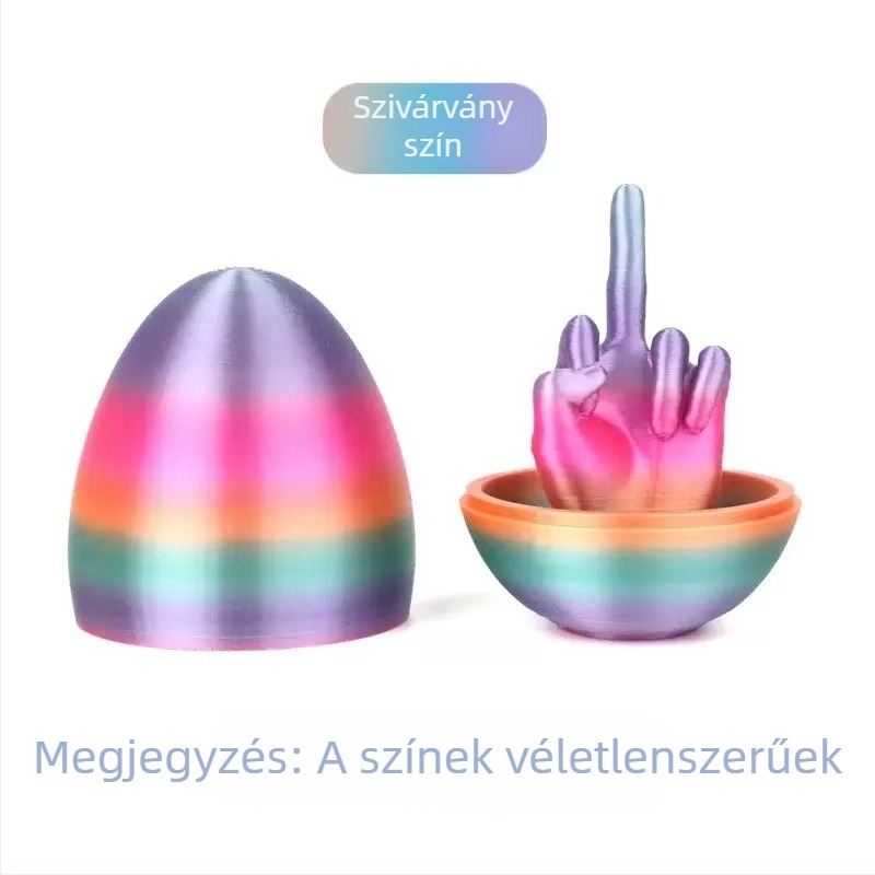 3D nyomtatott húsvéti dekoráció: PLA anyagú középső ujj tojás, modern minimál stílusú modell-játék