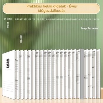 2026 Napi tervező: naponta egy oldal naptár a posztgraduális felvételi felkészüléséhez, tanulás és munka jegyzetfüzet, testreszabható