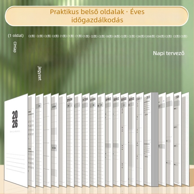2026 Napi tervező: naponta egy oldal naptár a posztgraduális felvételi felkészüléséhez, tanulás és munka jegyzetfüzet, testreszabható