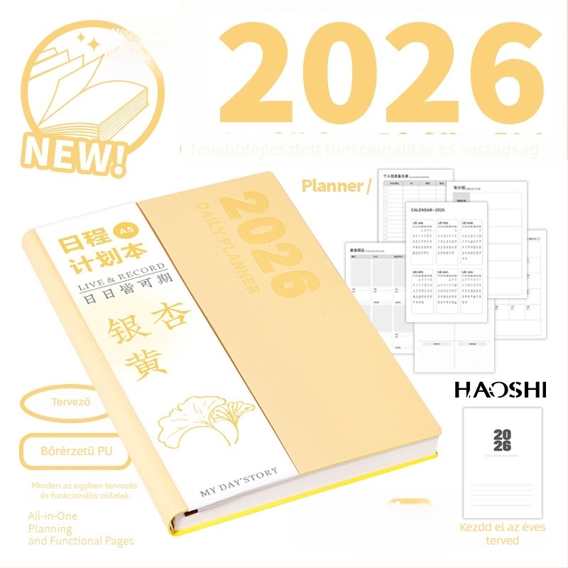 2026 Napi tervező: naponta egy oldal naptár a posztgraduális felvételi felkészüléséhez, tanulás és munka jegyzetfüzet, testreszabható