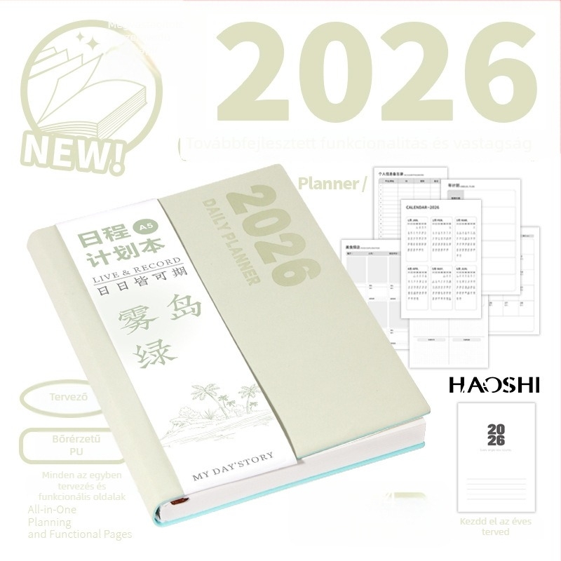 2026 Napi tervező: naponta egy oldal naptár a posztgraduális felvételi felkészüléséhez, tanulás és munka jegyzetfüzet, testreszabható