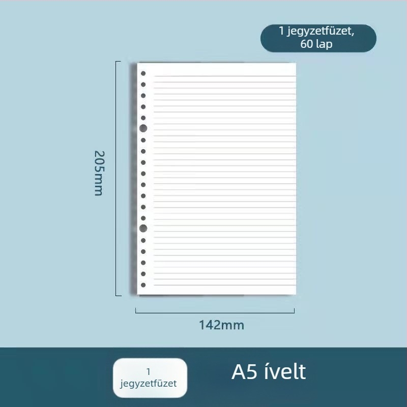 Levehető füzet – négyzetes rács, Horizontal Square Cornell modell, belső oldalak erdőpapírral, 60 lap, lyukak 20/26/30