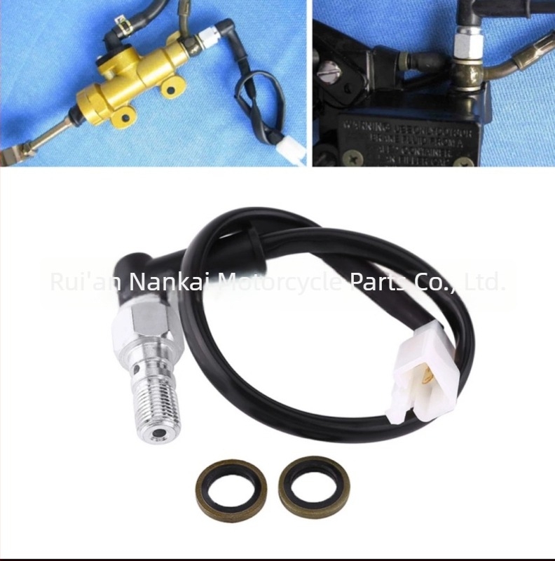 NK-601 Motorkerékpár és elektromos járművek kiegészítői, 10x1.0mm menetű hidraulikus kapcsoló, fékcső és hátsó lámpa kapcsoló