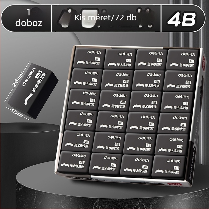 Deli 7535/7534 radír, téglalap alakú, anyag: gumi/plasztik, művészeti és iskolai felhasználásra