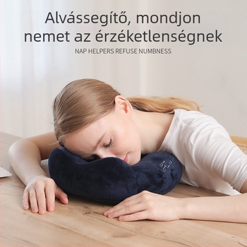 U-alakú nyakpárna kettős domborodású kialakítással, PP pamut töltet, Crystal Velvet huzat, modern minimalist stílus, utazáshoz és irodába
