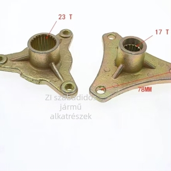 ATV/Go-Kart kerékagy tartó, 110 mm, 3 lyukas, flanisz rögzítés 17–23