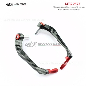 MOTOTIGER MTG-2577 Univerzális kézvédők motorosokhoz és elektromos járművekhez, karbon textúra, horn‑stílusú védő a fék és kuplung számára, műanyag védőív