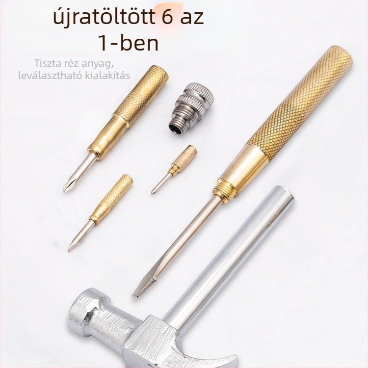 6 az 1-ben multifunkcionális kalapács vasfejjel és keresztes csavarhúzóval